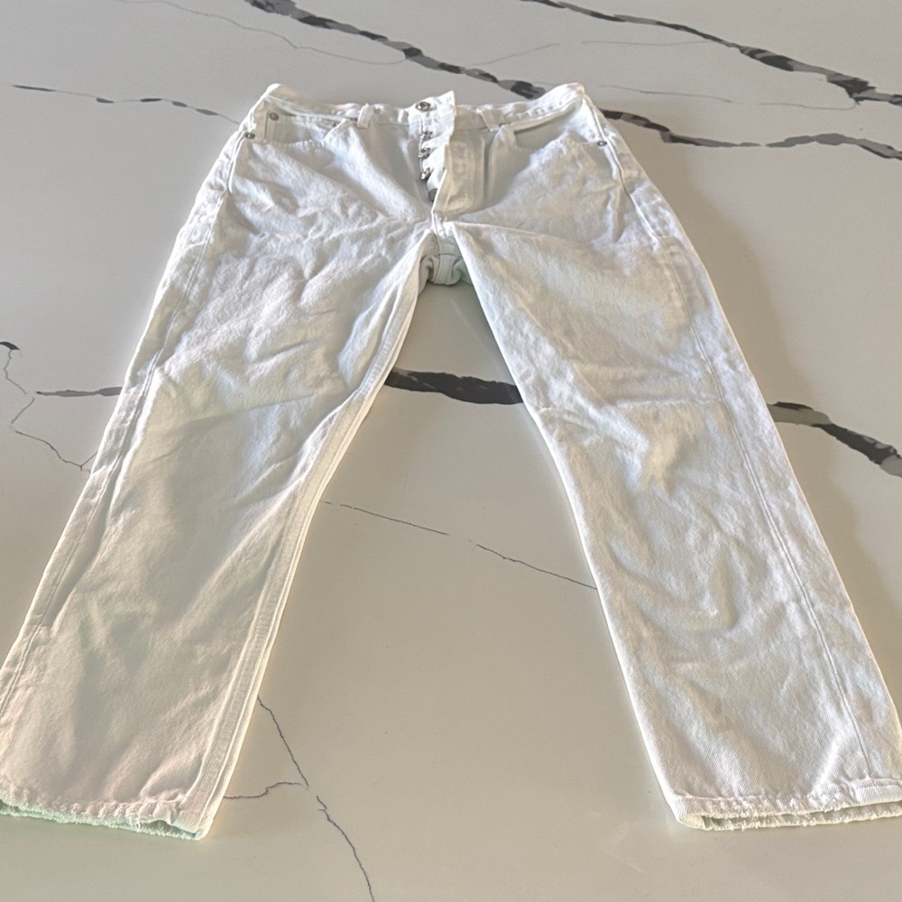 Agolde Women's White Straight Jeans
